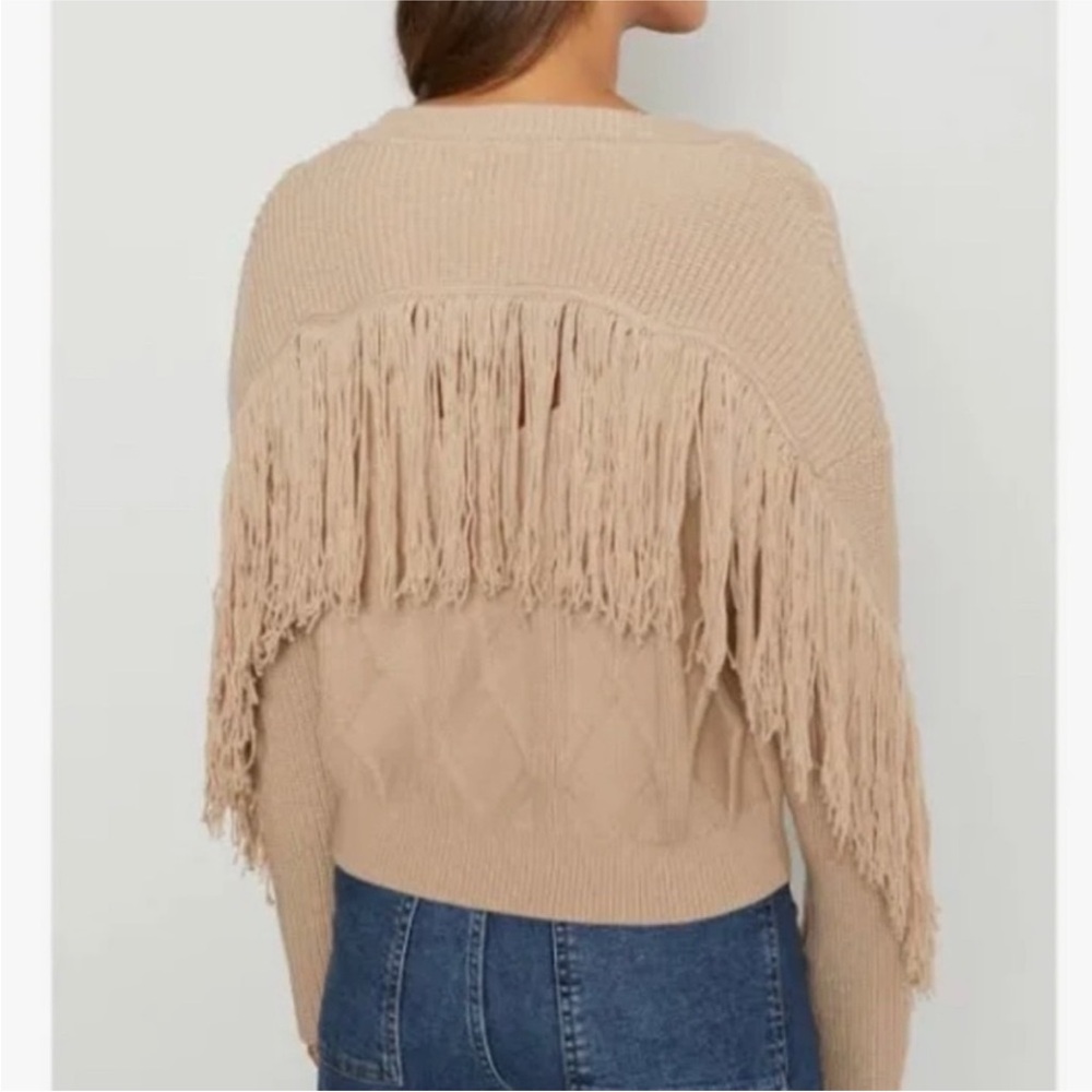 Bailey44 Champagne Peggy Fringe Sweater - Picture 7 of 8